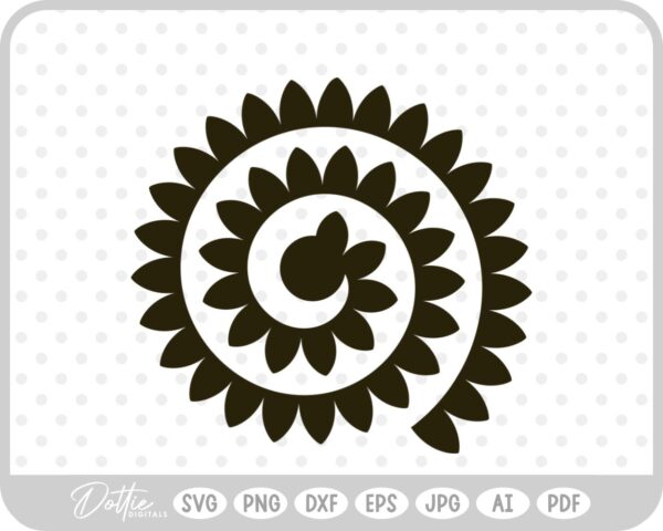 Rolled Flower Template SVG PNG DXF – Cricut Silhouette Cutting File