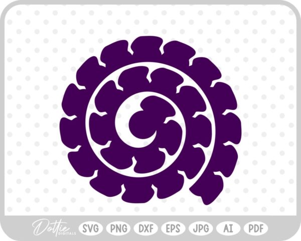 Rolled Paper Flower  SVG PNG DXF – Cricut Silhouette Cutting File