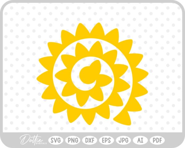 Rolled Flower Template SVG PNG DXF – Cricut Silhouette Cutting File