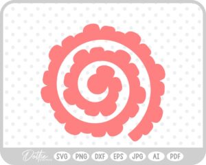 Rolled Flower Template SVG PNG DXF – Cricut Silhouette Cutting File