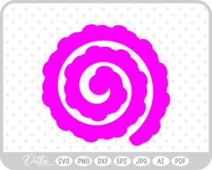 Rolled Flower Template SVG PNG DXF – Cricut Silhouette Cutting File