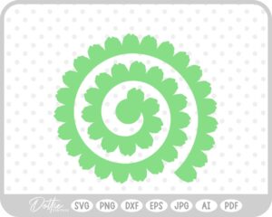 Rolled Paper Flower Template SVG PNG DXF – Cricut Silhouette Cutting File