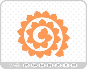 Rolled Paper Flower Template SVG PNG DXF – Cricut Silhouette Cutting File