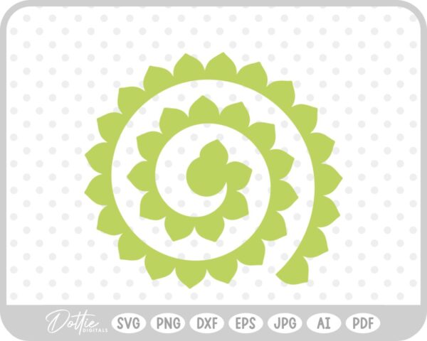 Rolled Paper Flower Template SVG PNG DXF – Cricut Silhouette Cutting File