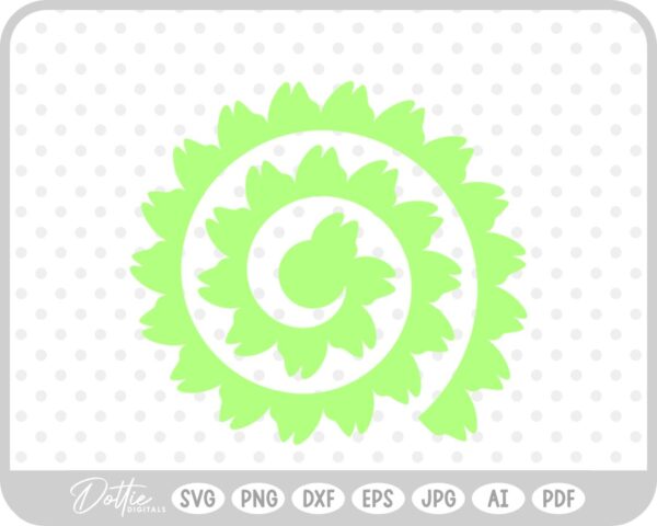 Rolled Paper Flower Template SVG PNG DXF – Cricut Silhouette Cutting File