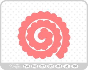 Rolled Paper Flower Template SVG PNG DXF – Cricut Silhouette Cutting File