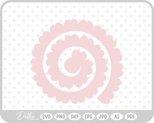 Rolled Paper Flower Template SVG PNG DXF – Cricut Silhouette Cutting File