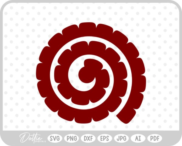 Rolled Paper Flower Template SVG PNG DXF – Cricut Silhouette Cutting File