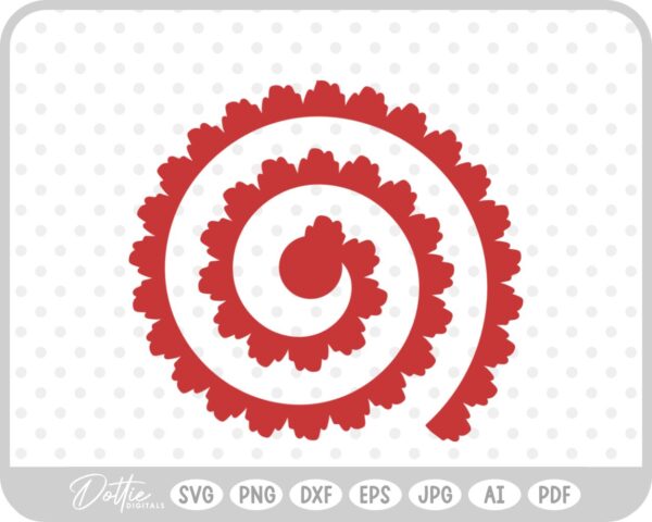 Rolled Paper Flower Template SVG PNG DXF – Cricut Silhouette Cutting File