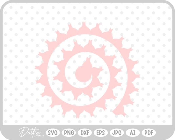 Rolled Paper Flower Template SVG PNG DXF – Cricut Silhouette Cutting File