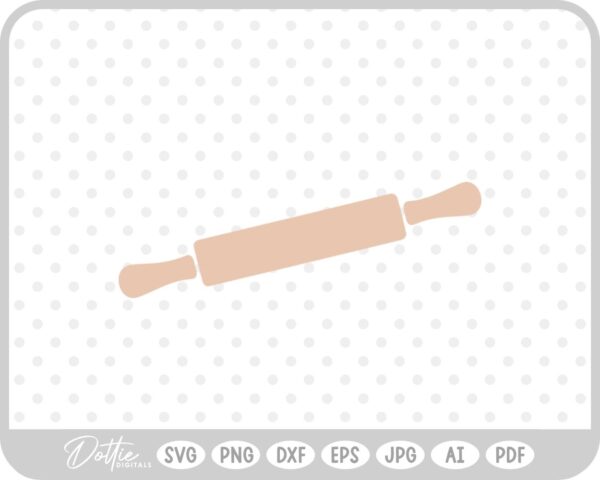 Rolling Pin Baking Cooking Utensil SVG PNG DXF – Cricut Silhouette Cutting File