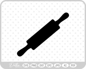 Rolling Pin Baking Cooking Utensil SVG PNG DXF – Cricut Silhouette Cutting File