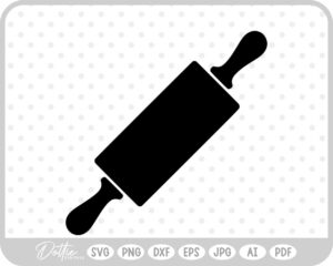 Rolling Pin Baking Cooking Utensil SVG PNG DXF – Cricut Silhouette Cutting File
