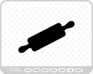 Rolling Pin Baking Cooking Utensil SVG PNG DXF – Cricut Silhouette Cutting File