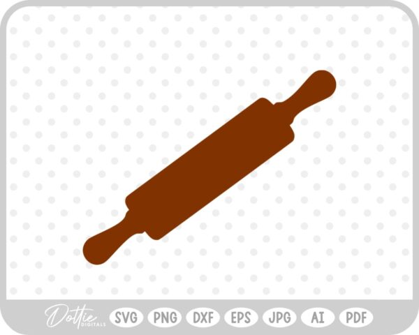 Wooden Rolling Pin Baking Cooking Utensil SVG PNG DXF – Cricut Silhouette Cutting File