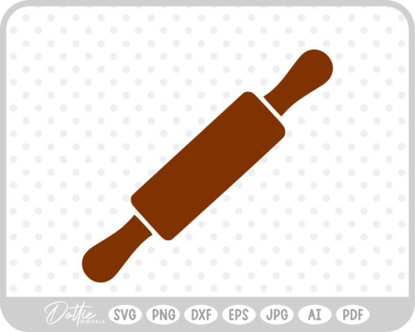 Wooden Rolling Pin Baking Cooking Utensil SVG PNG DXF – Cricut Silhouette Cutting File