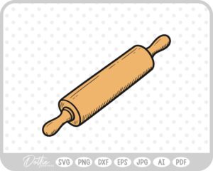Wooden Rolling Pin Baking Cooking Utensil SVG PNG DXF – Cricut Silhouette Cutting File