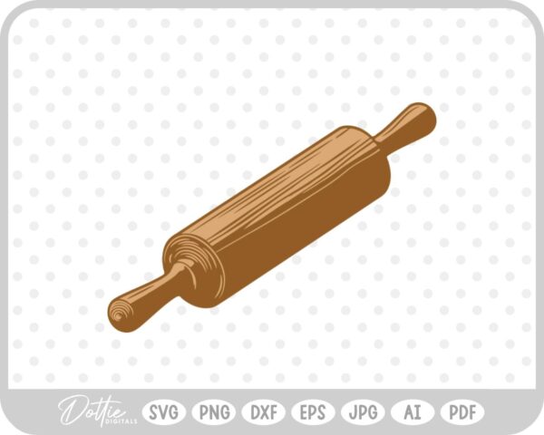 Wooden Rolling Pin Baking Cooking Utensil SVG PNG DXF – Cricut Silhouette Cutting File