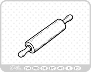 Rolling Pin Baking Cooking Utensil SVG PNG DXF – Cricut Silhouette Cutting File
