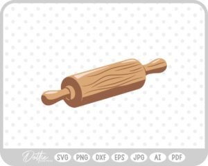 Wooden Rolling Pin Baking Cooking Utensil SVG PNG DXF – Cricut Silhouette Cutting File