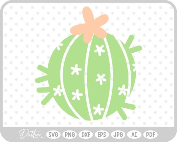 Round Cactus SVG PNG DXF – Cricut Silhouette Cutting File