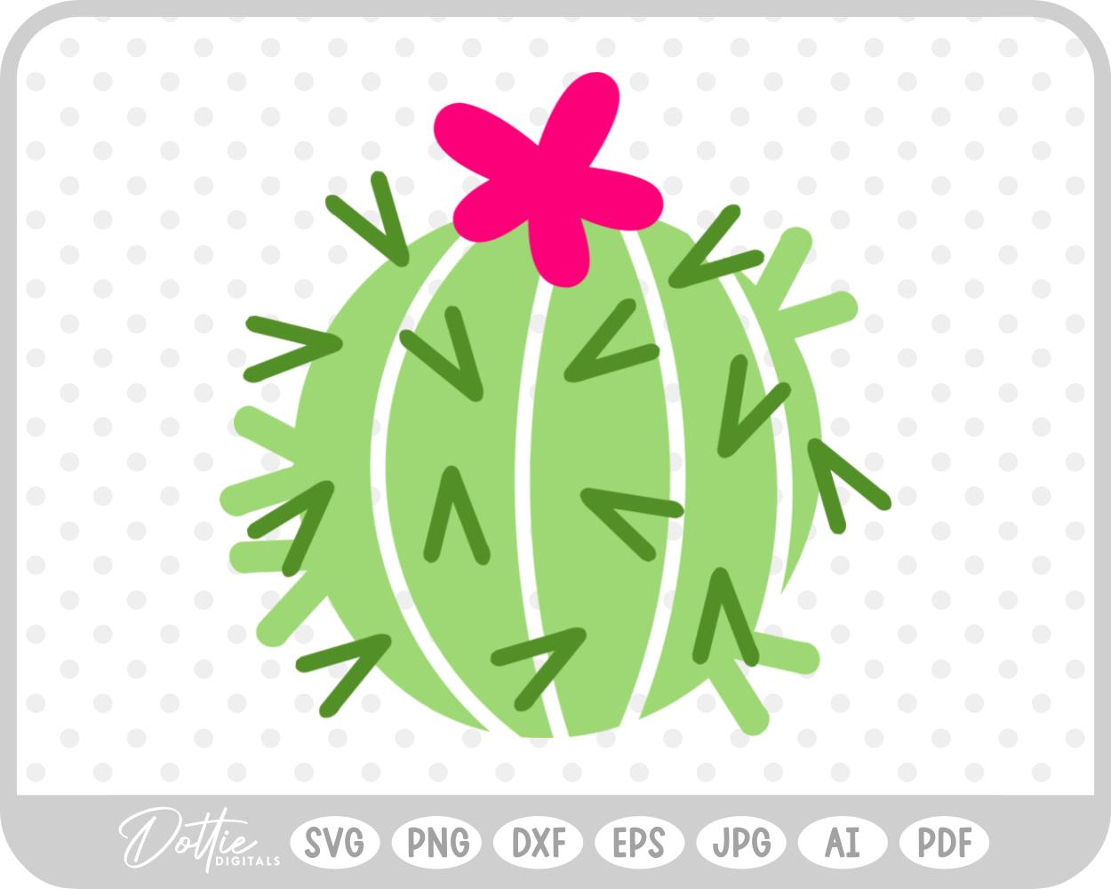 Spikey Ball Cactus SVG PNG DXF – Cricut Silhouette Cutting File