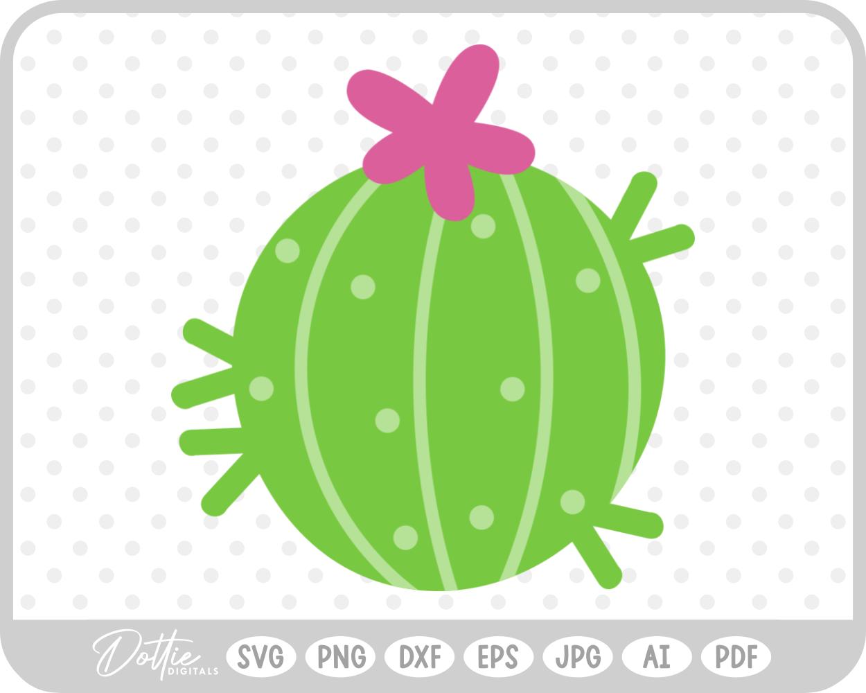 Ball Cactus SVG PNG DXF – Cricut Silhouette Cutting File