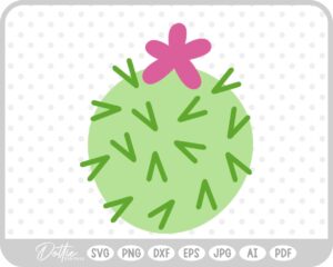 Round Ball Cactus With Spikes SVG PNG DXF – Cricut Silhouette Cutting File