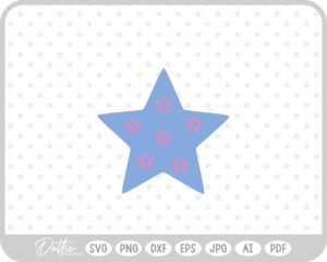 Star with Star Pattern SVG PNG DXF – Cricut Silhouette Cutting File