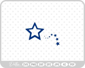 Star with Trail SVG PNG DXF – Cricut Silhouette Cutting File