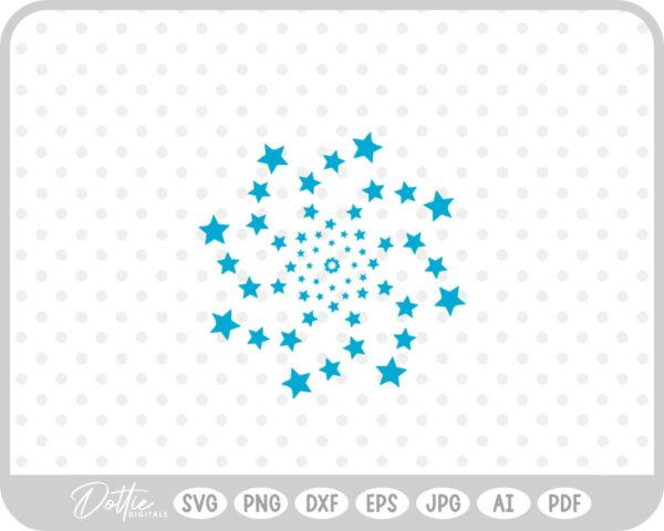 Spiral of Stars SVG PNG DXF – Cricut Silhouette Cutting File