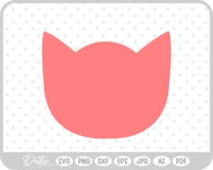 Cat Head Shape SVG PNG DXF – Cricut Silhouette Cutting File