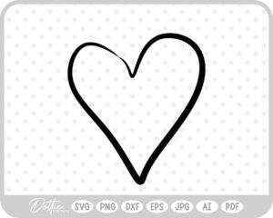 Heart Hand Drawn Doodle Sketch SVG PNG DXF – Cricut Silhouette Cutting File