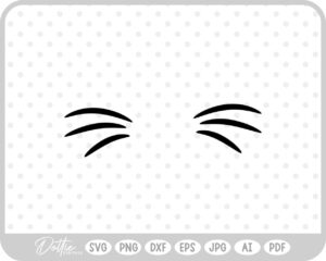 Cat Face Whiskers  SVG PNG DXF – Cricut Silhouette Cutting File