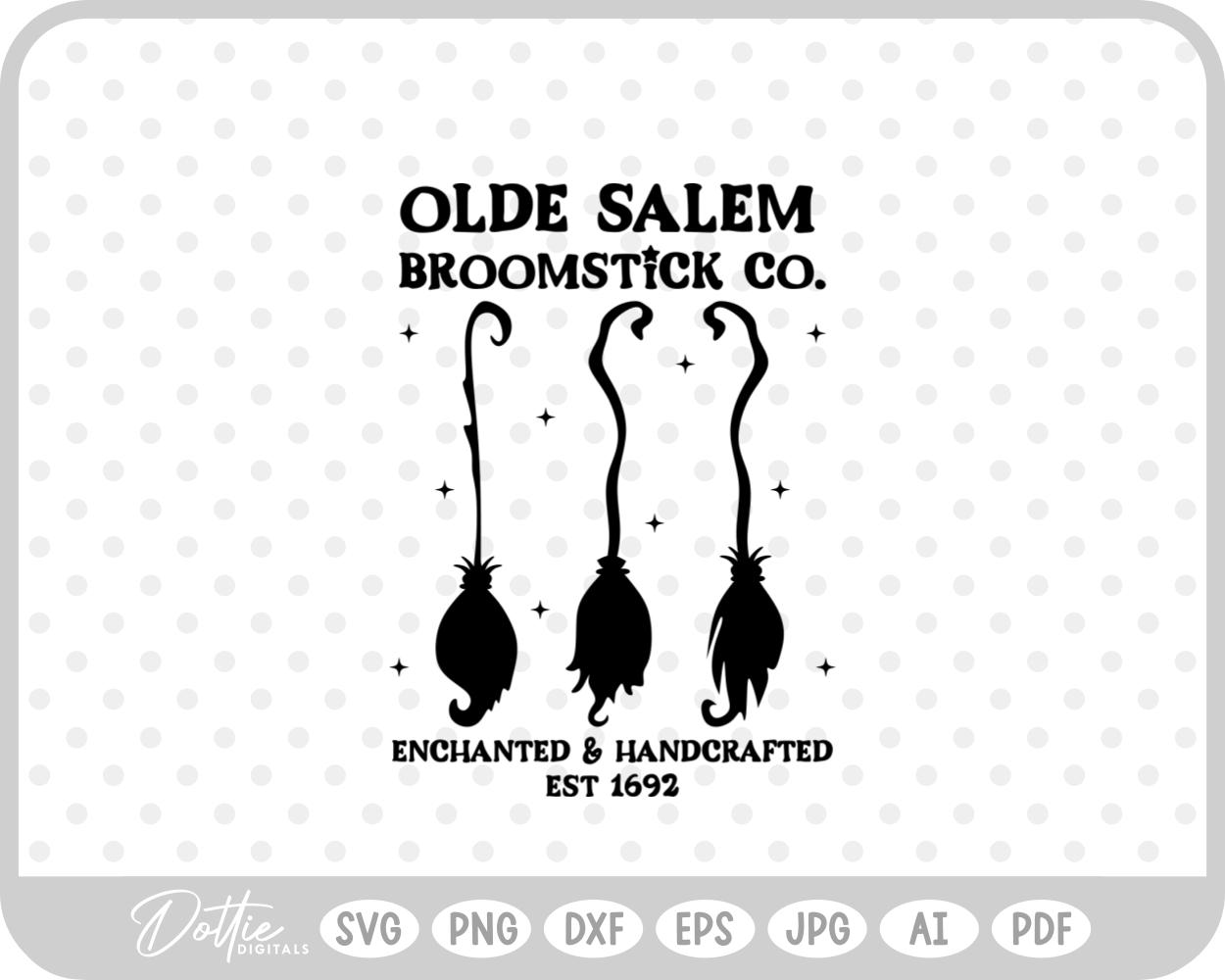 Salem Broomstick Company Witch Halloween Hat Quote SVG PNG DXF – Cricut Silhouette Cutting File