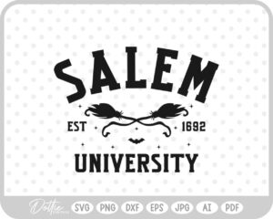 Salem University College Witch Halloween Hat Broom  SVG PNG DXF – Cricut Silhouette Cutting File