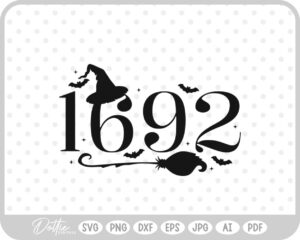 Salem 1692 Witch Halloween Hat Broom  SVG PNG DXF – Cricut Silhouette Cutting File