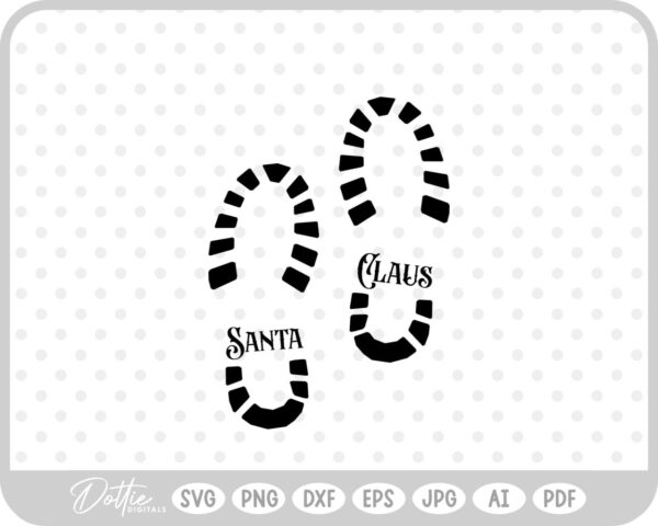 Santa Boot Print Christmas SVG PNG DXF – Cricut Silhouette Cutting File