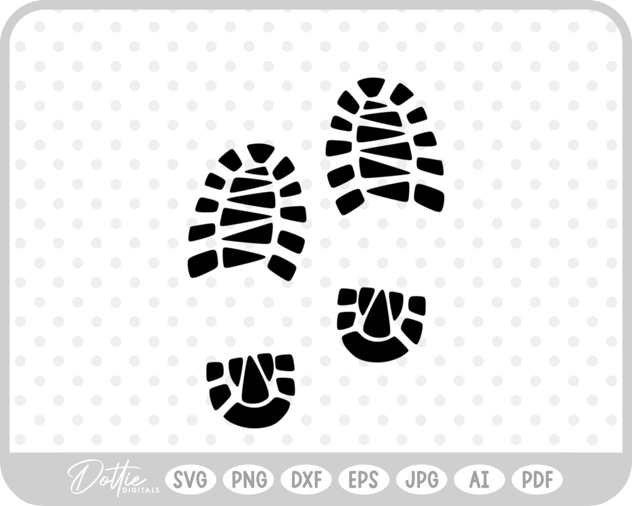 Santa Boot Print Christmas SVG PNG DXF – Cricut Silhouette Cutting File