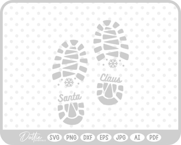 Santa Boot Print Christmas SVG PNG DXF – Cricut Silhouette Cutting File