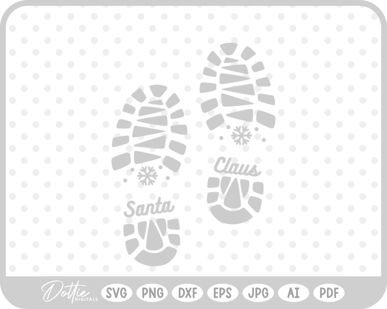 Santa Boot Print Christmas SVG PNG DXF – Cricut Silhouette Cutting File