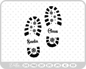 Santa Boot Print Christmas SVG PNG DXF – Cricut Silhouette Cutting File