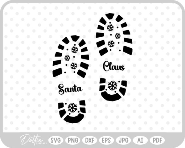 Santa Boot Print Christmas SVG PNG DXF – Cricut Silhouette Cutting File