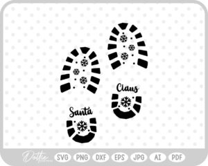 Santa Boot Print Christmas SVG PNG DXF – Cricut Silhouette Cutting File