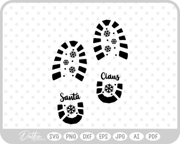 Santa Boot Print Christmas SVG PNG DXF – Cricut Silhouette Cutting File