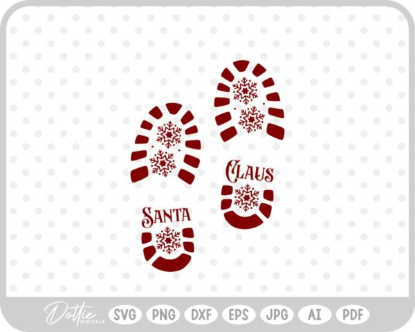 Santa Boot Print Christmas SVG PNG DXF – Cricut Silhouette Cutting File