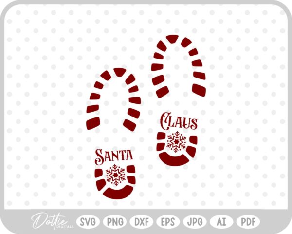 Santa Boot Print Christmas SVG PNG DXF – Cricut Silhouette Cutting File