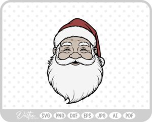 Santa Face Father Christmas Winter SVG PNG DXF – Cricut Silhouette Cutting File