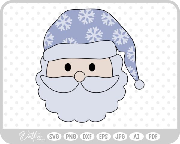 Santa Father Christmas Face Hat Winter SVG PNG DXF – Cricut Silhouette Cutting File