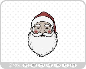 Santa Face Father Christmas Winter SVG PNG DXF – Cricut Silhouette Cutting File